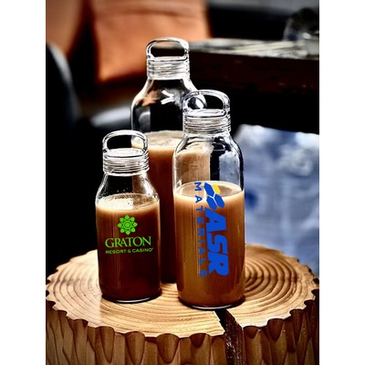 Reusable Glass Water Bottles with Leakproof PCTG Lid 30oz